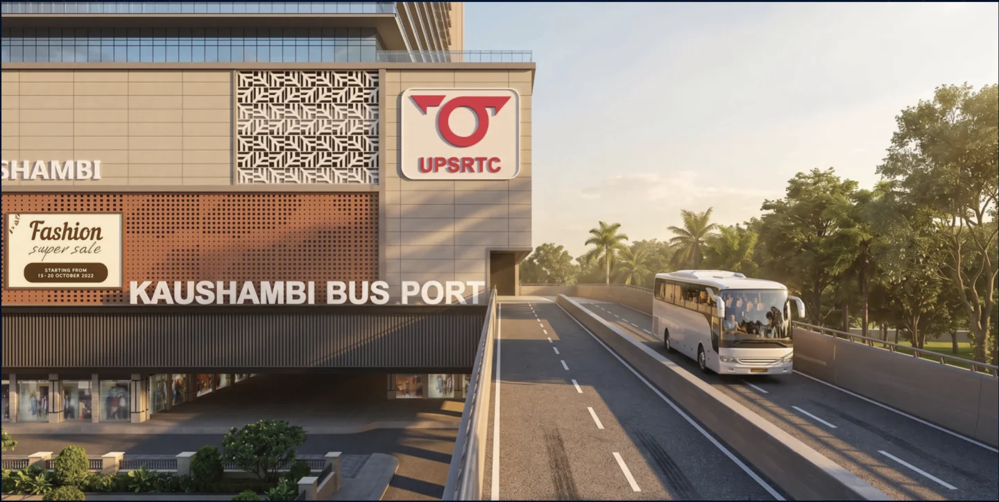 Kaushambi Bus Port — UPSRTC state government bus terminal, part of the Omaxe BeTogether PPP redevelopment at ISBT Kaushambi